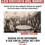 CONVERSES OBERTES BARRI VISCUT/BARRI FUTUR. 19 DE SETEMBRE. ENTITATS