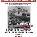 CONVERSES OBERTES BARRI VISCUT/BARRI FUTUR. 14 NOVEMBRE. FÀBRIQUES